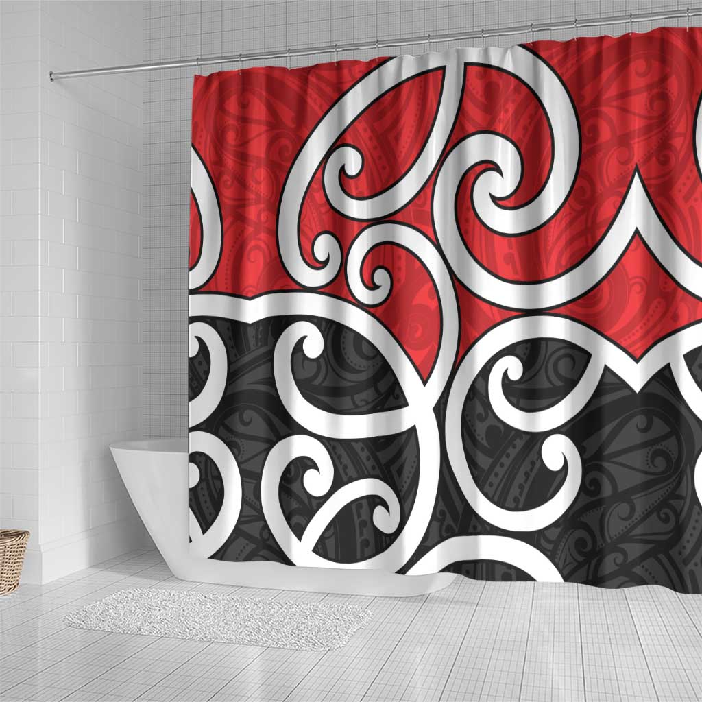 New Zealand Shower Curtain Maori Koru Tino Rangatiratanga Color - Aussie Hoodie
