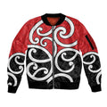 New Zealand Sleeve Zip Bomber Jacket Maori Koru Tino Rangatiratanga Color - Aussie Hoodie