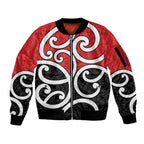 New Zealand Sleeve Zip Bomber Jacket Maori Koru Tino Rangatiratanga Color - Aussie Hoodie