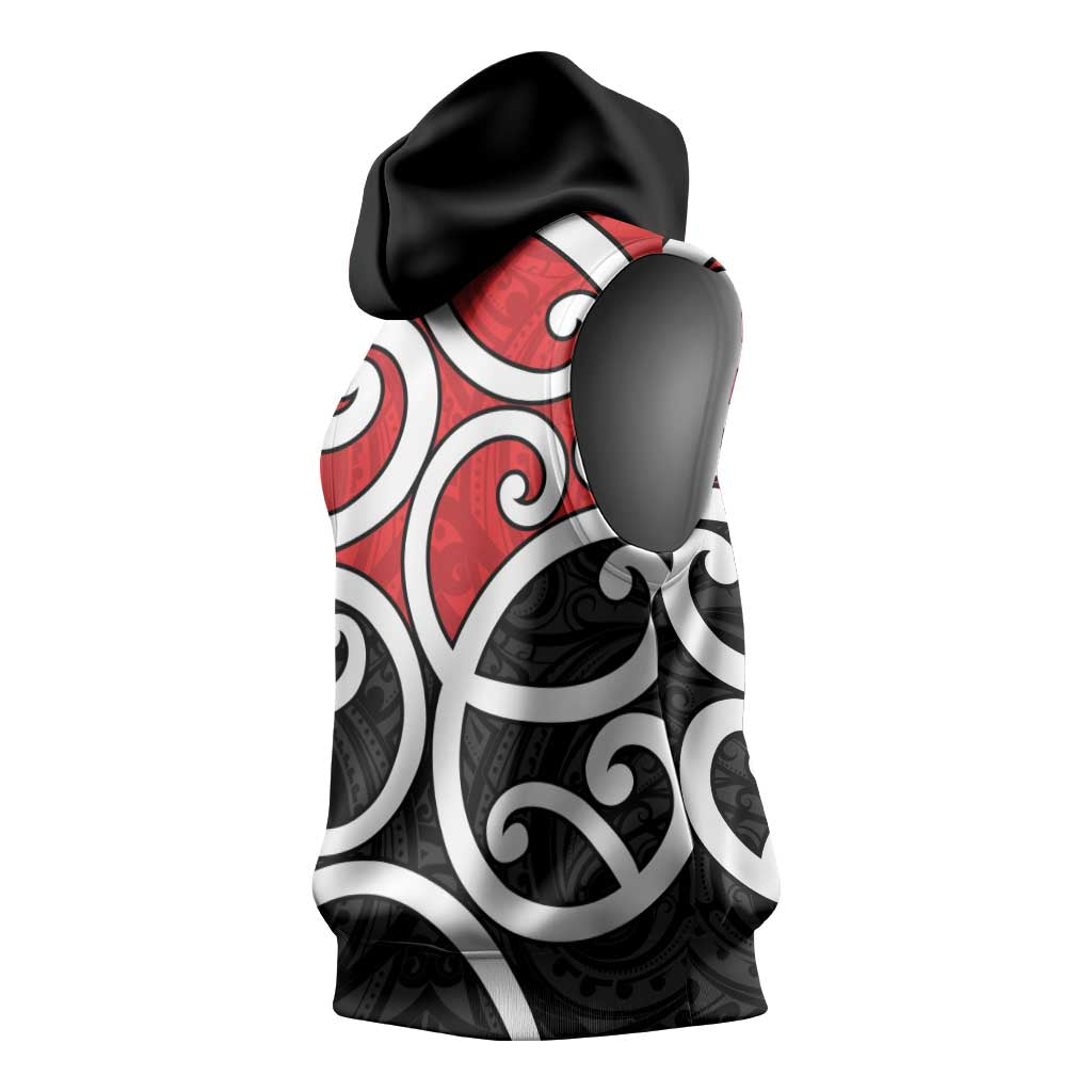 New Zealand Sleeveless Hoodie Maori Koru Tino Rangatiratanga Color - Aussie Hoodie