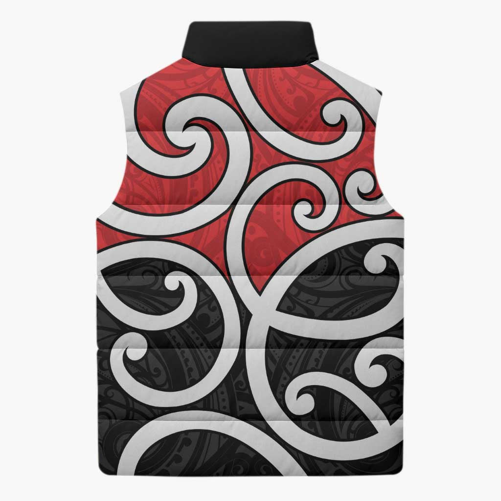 New Zealand Sleeveless Puffer Jacket Maori Koru Tino Rangatiratanga Color - Aussie Hoodie