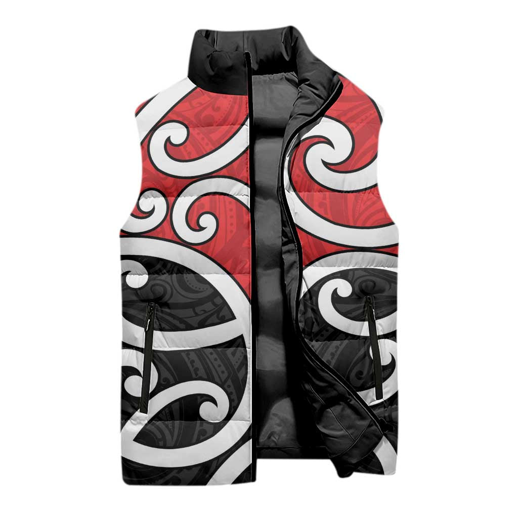 New Zealand Sleeveless Puffer Jacket Maori Koru Tino Rangatiratanga Color - Aussie Hoodie