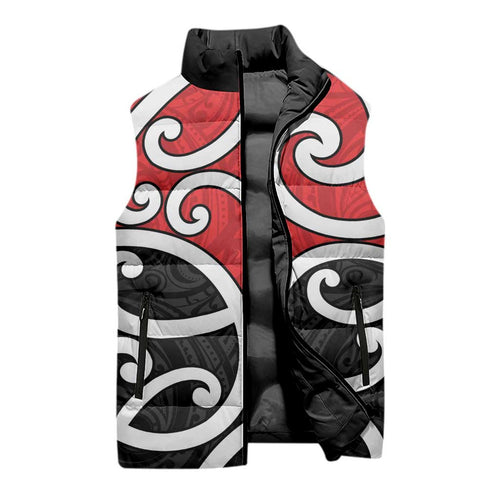 New Zealand Sleeveless Puffer Jacket Maori Koru Tino Rangatiratanga Color - Aussie Hoodie