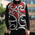New Zealand Sleeveless Puffer Jacket Maori Koru Tino Rangatiratanga Color - Aussie Hoodie