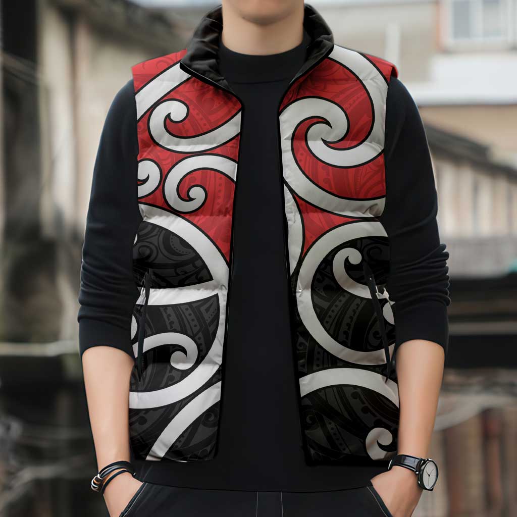 New Zealand Sleeveless Puffer Jacket Maori Koru Tino Rangatiratanga Color - Aussie Hoodie