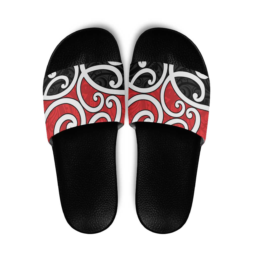 New Zealand Slide Sandals Maori Koru Tino Rangatiratanga Color - Aussie Hoodie