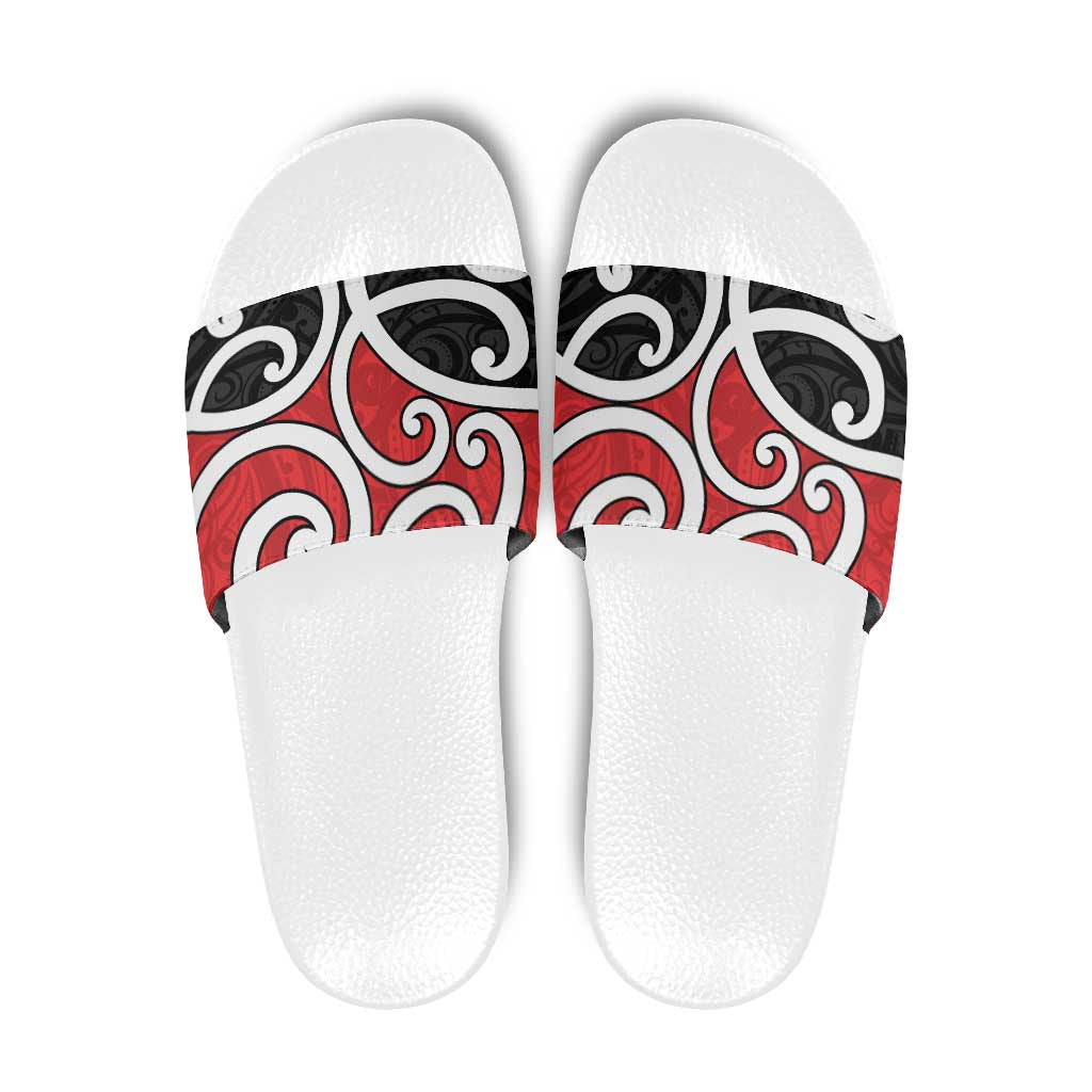 New Zealand Slide Sandals Maori Koru Tino Rangatiratanga Color - Aussie Hoodie