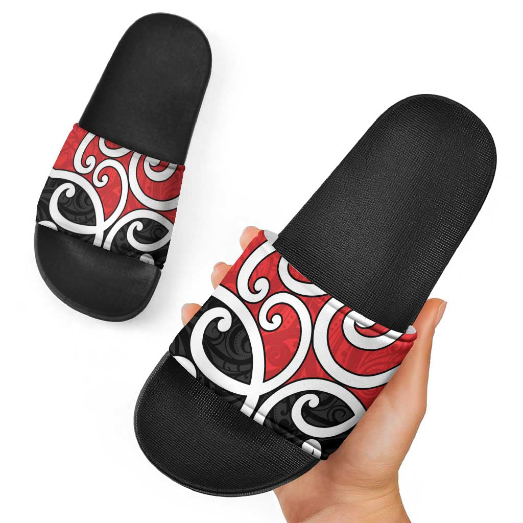 New Zealand Slide Sandals Maori Koru Tino Rangatiratanga Color - Aussie Hoodie