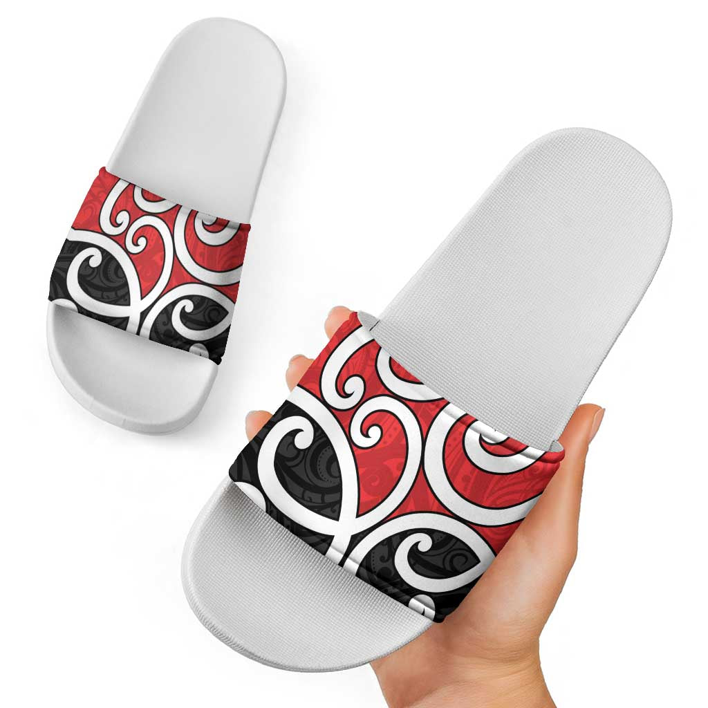 New Zealand Slide Sandals Maori Koru Tino Rangatiratanga Color - Aussie Hoodie