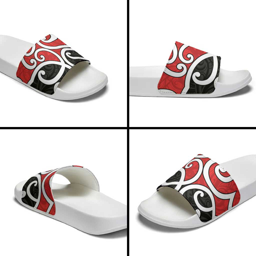 New Zealand Slide Sandals Maori Koru Tino Rangatiratanga Color - Aussie Hoodie