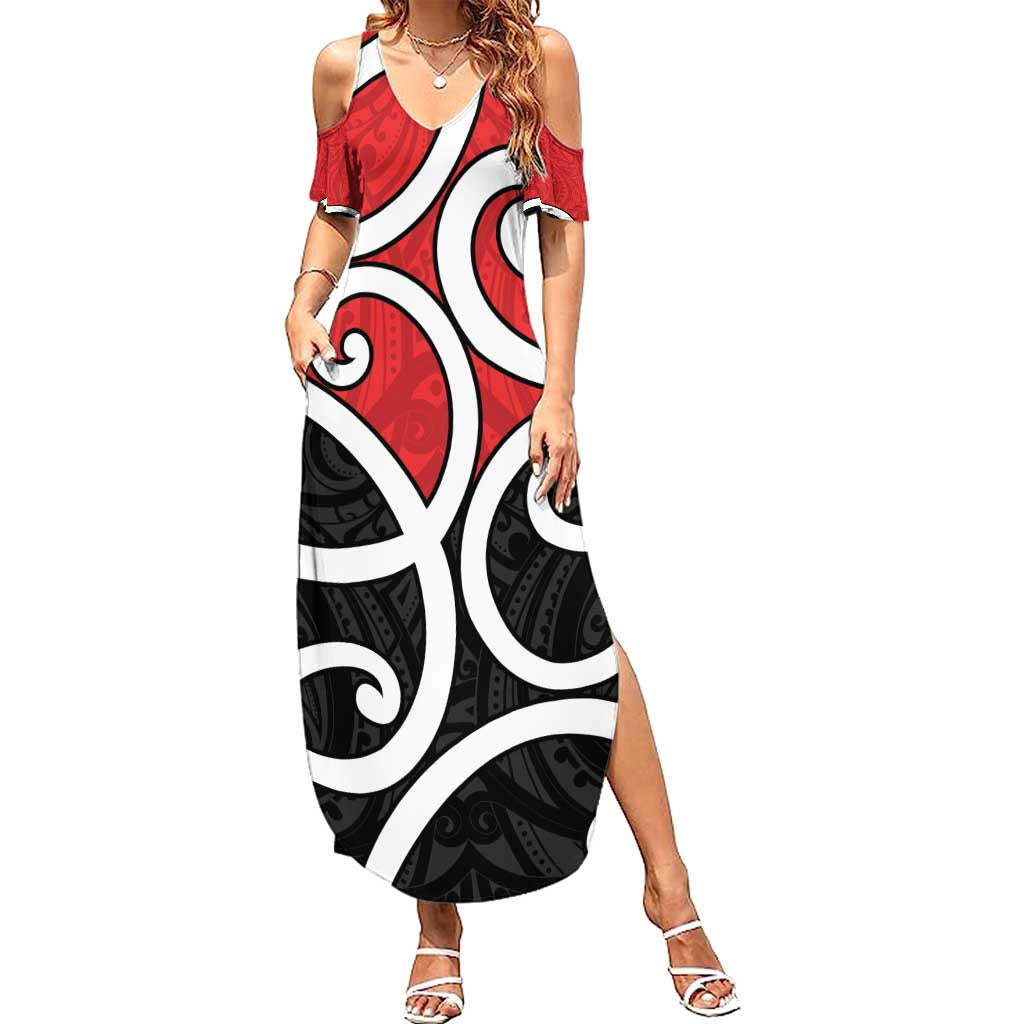 New Zealand Summer Maxi Dress Maori Koru Tino Rangatiratanga Color - Aussie Hoodie