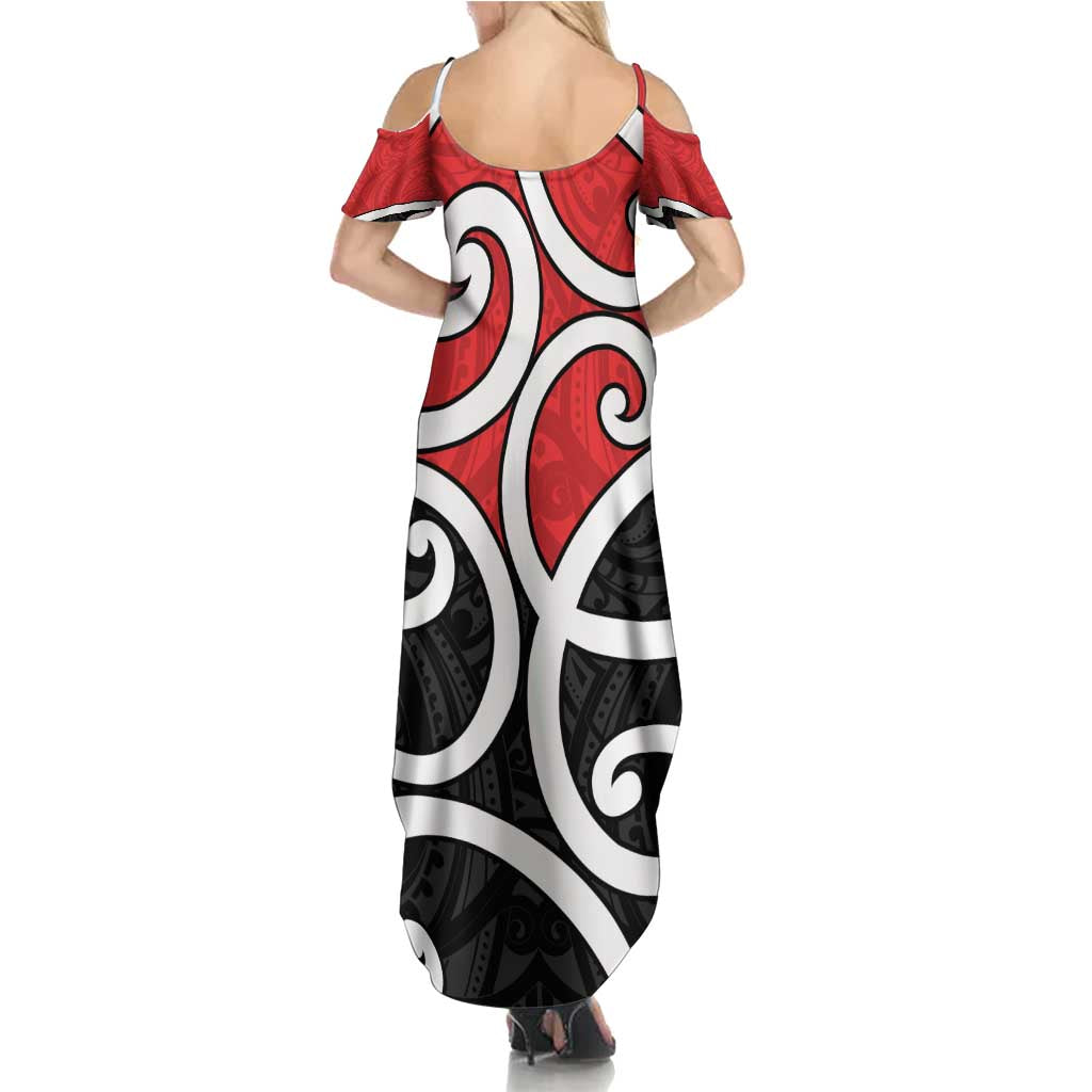 New Zealand Summer Maxi Dress Maori Koru Tino Rangatiratanga Color - Aussie Hoodie