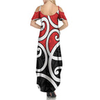 New Zealand Summer Maxi Dress Maori Koru Tino Rangatiratanga Color - Aussie Hoodie
