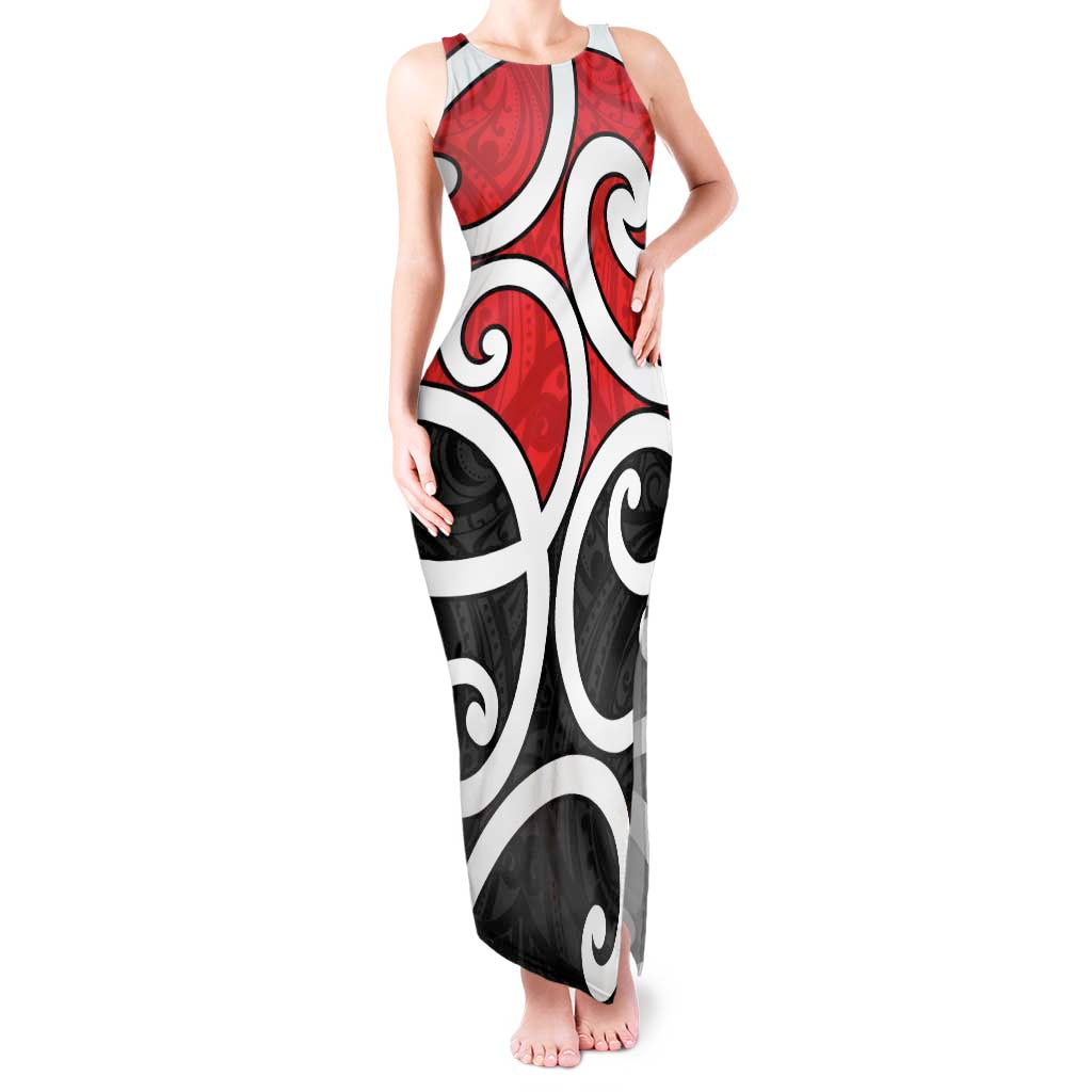 New Zealand Tank Maxi Dress Maori Koru Tino Rangatiratanga Color - Aussie Hoodie
