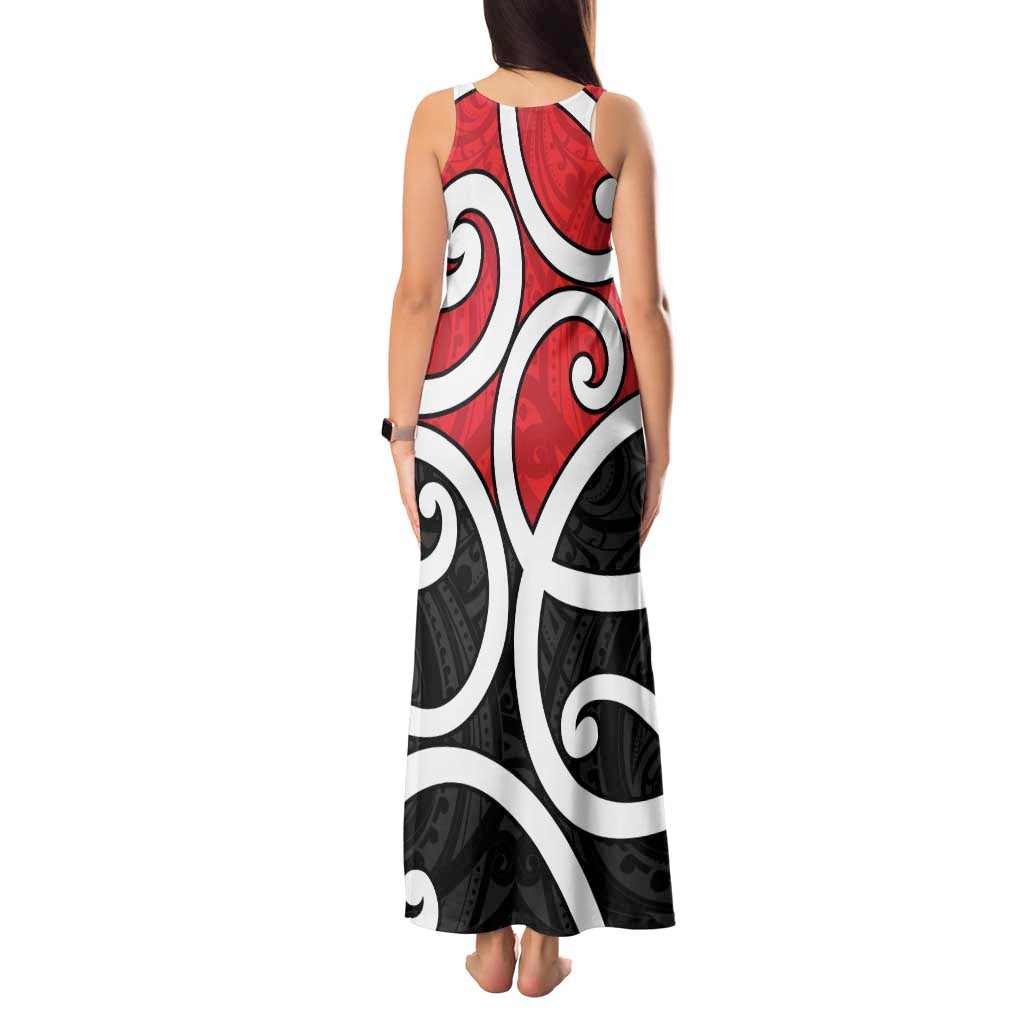 New Zealand Tank Maxi Dress Maori Koru Tino Rangatiratanga Color - Aussie Hoodie