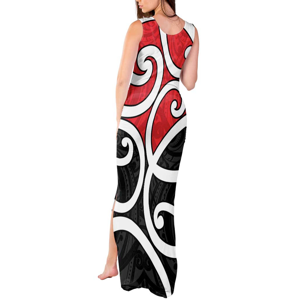 New Zealand Tank Maxi Dress Maori Koru Tino Rangatiratanga Color - Aussie Hoodie