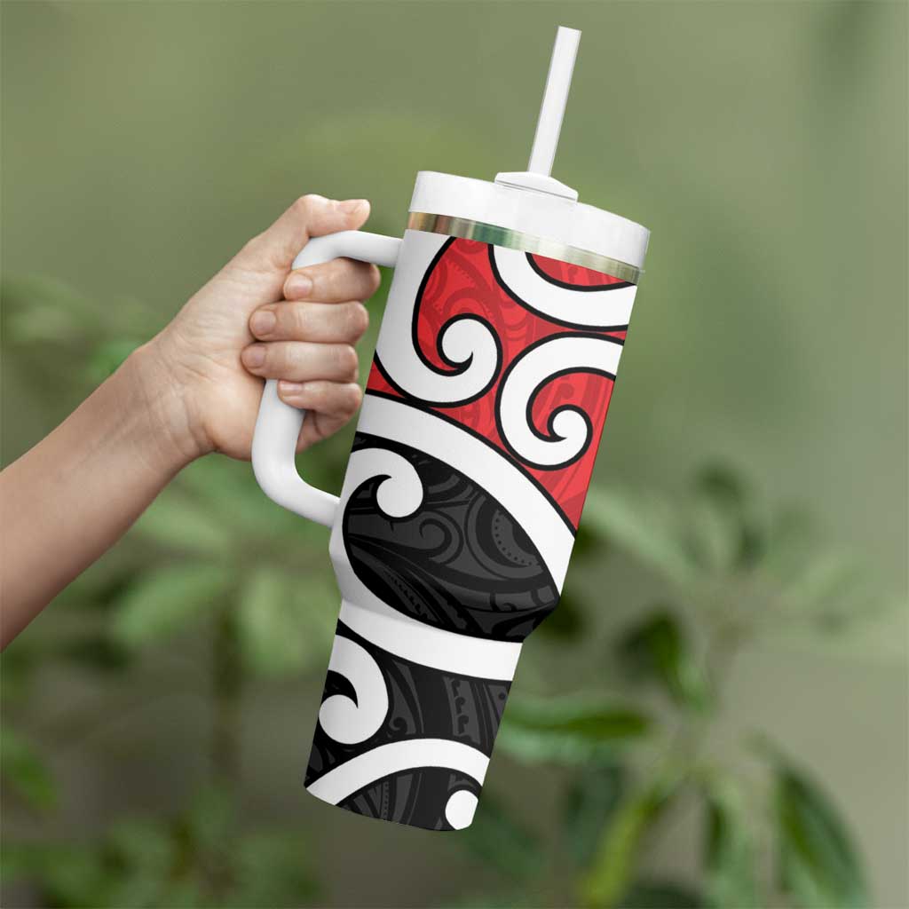 New Zealand Tumbler With Handle Maori Koru Tino Rangatiratanga Color - Aussie Hoodie