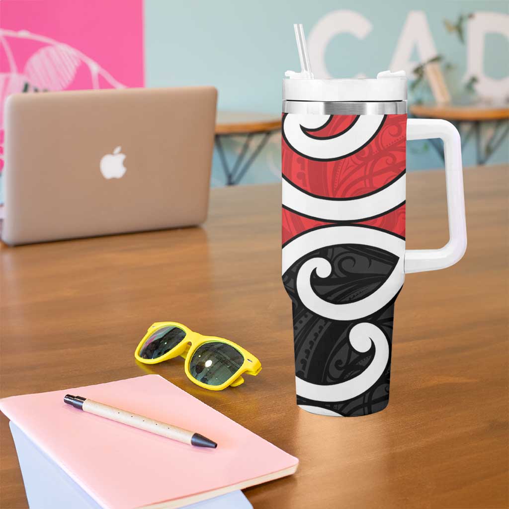 New Zealand Tumbler With Handle Maori Koru Tino Rangatiratanga Color - Aussie Hoodie
