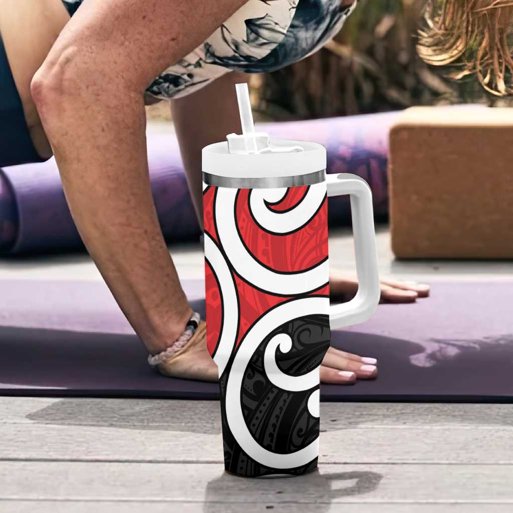 New Zealand Tumbler With Handle Maori Koru Tino Rangatiratanga Color - Aussie Hoodie