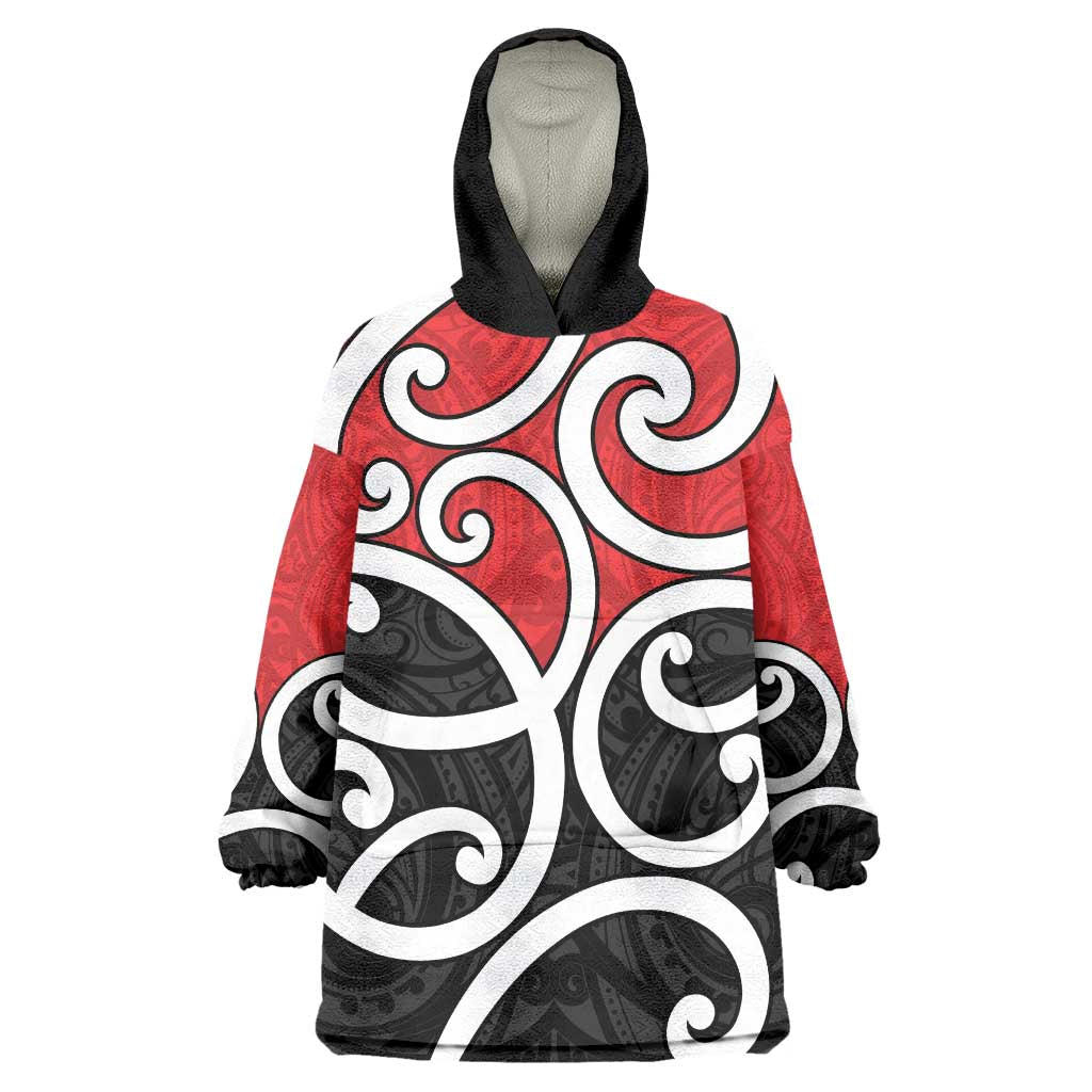 New Zealand Wearable Blanket Hoodie Maori Koru Tino Rangatiratanga Color - Aussie Hoodie