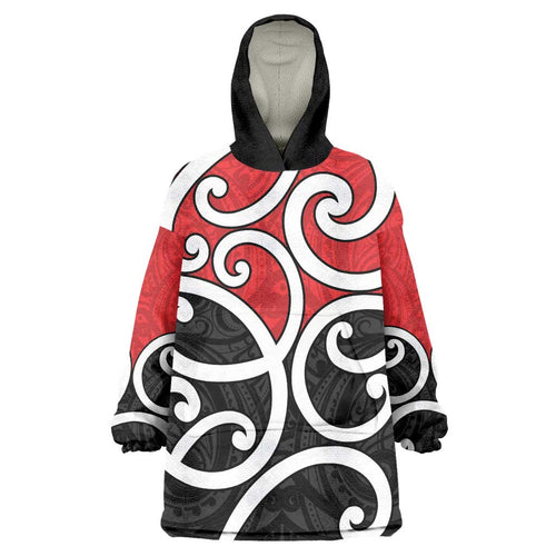 New Zealand Wearable Blanket Hoodie Maori Koru Tino Rangatiratanga Color - Aussie Hoodie