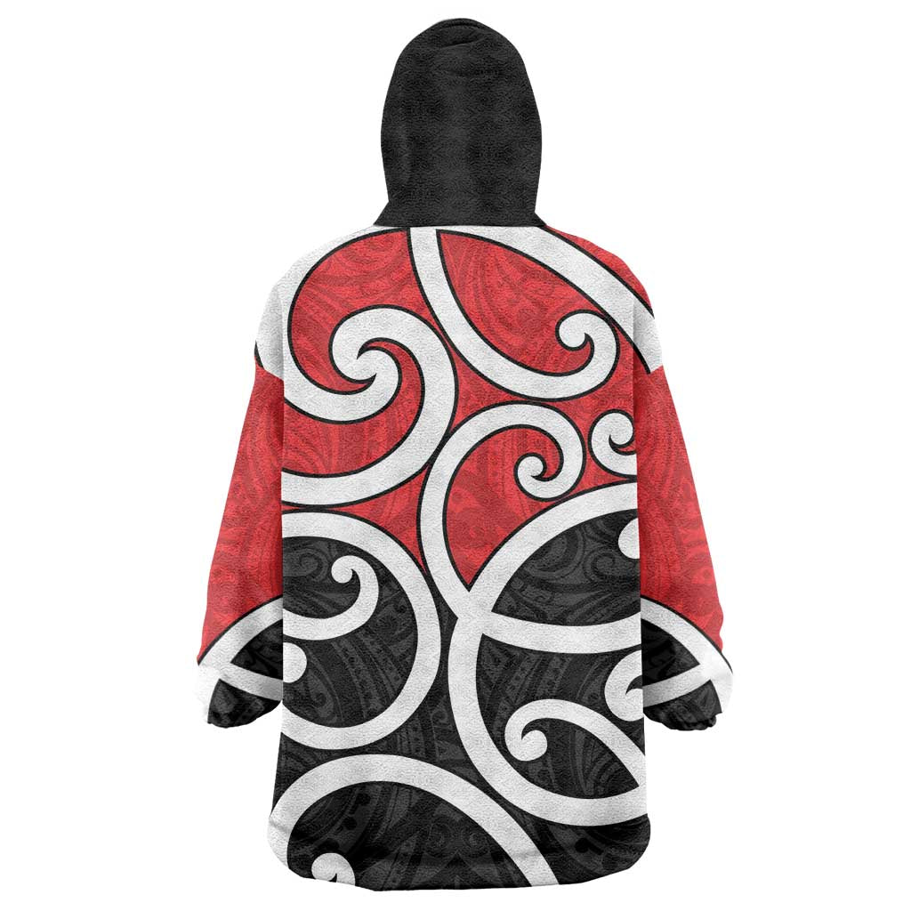 New Zealand Wearable Blanket Hoodie Maori Koru Tino Rangatiratanga Color - Aussie Hoodie