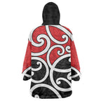 New Zealand Wearable Blanket Hoodie Maori Koru Tino Rangatiratanga Color - Aussie Hoodie