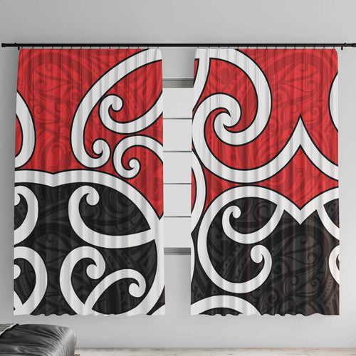 New Zealand Window Curtain Maori Koru Tino Rangatiratanga Color - Aussie Hoodie