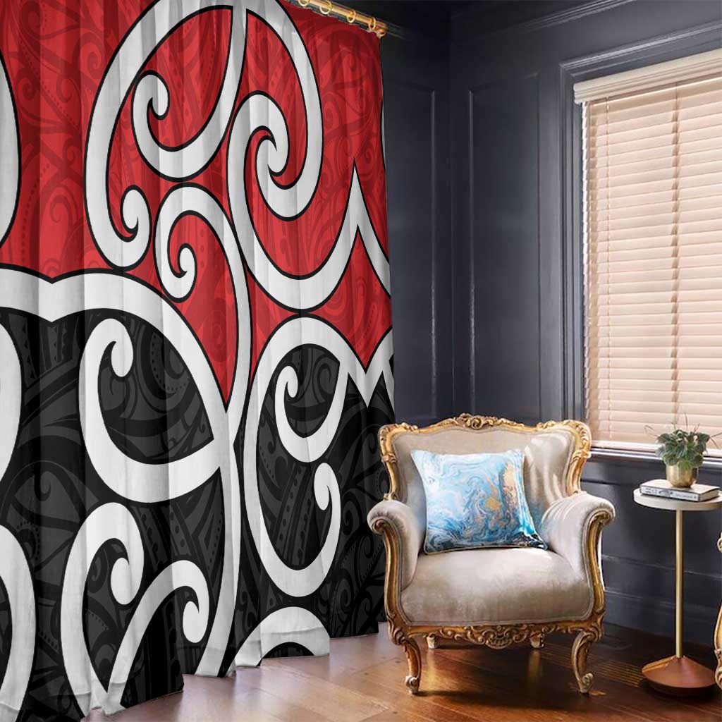 New Zealand Window Curtain Maori Koru Tino Rangatiratanga Color - Aussie Hoodie