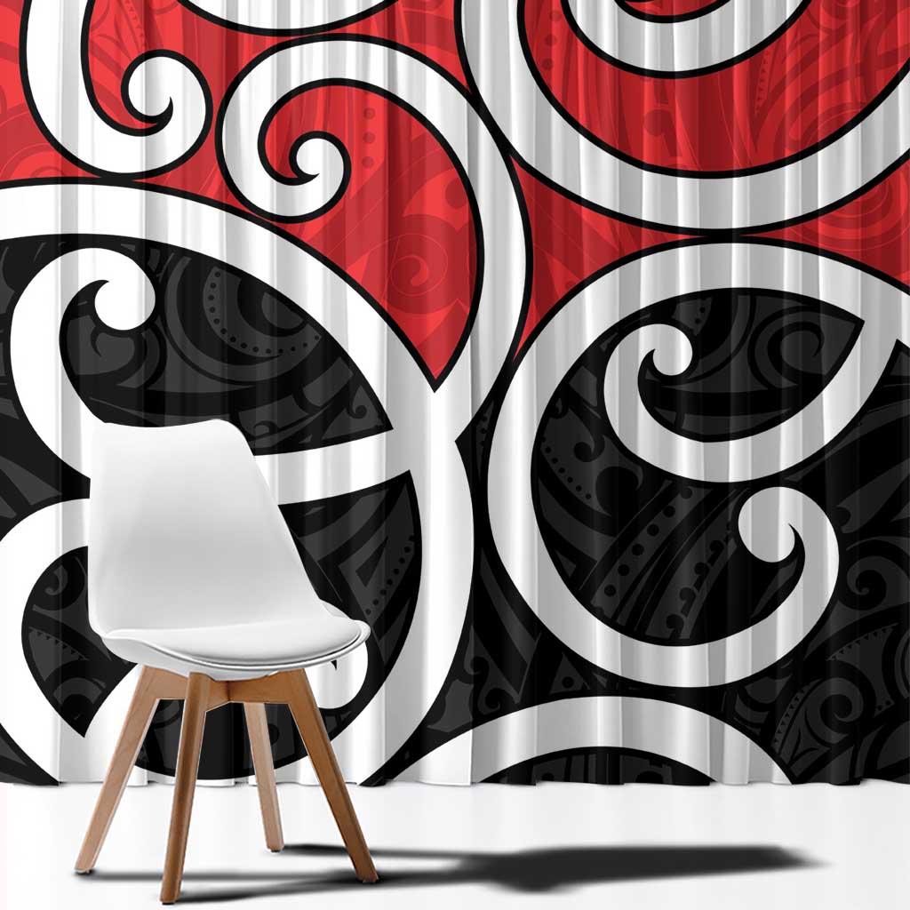 New Zealand Window Curtain Maori Koru Tino Rangatiratanga Color - Aussie Hoodie