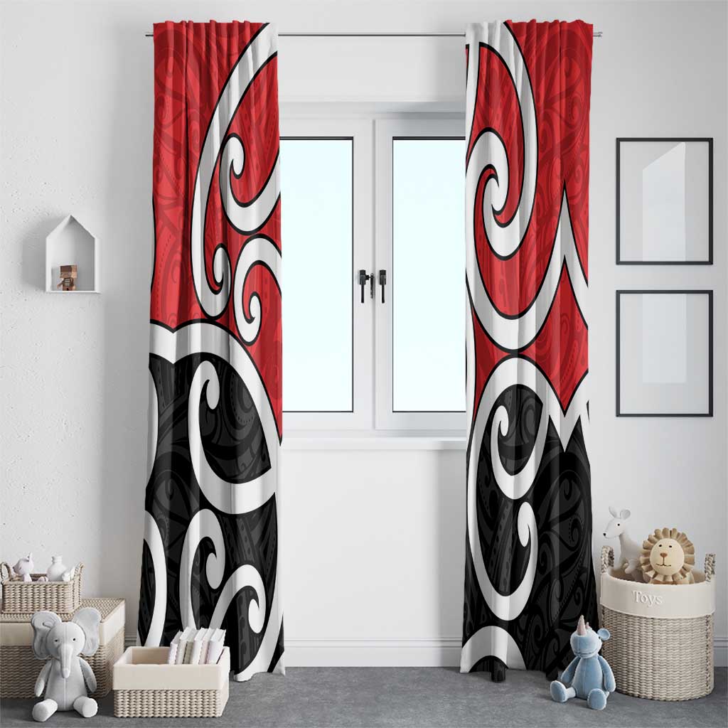 New Zealand Window Curtain Maori Koru Tino Rangatiratanga Color - Aussie Hoodie