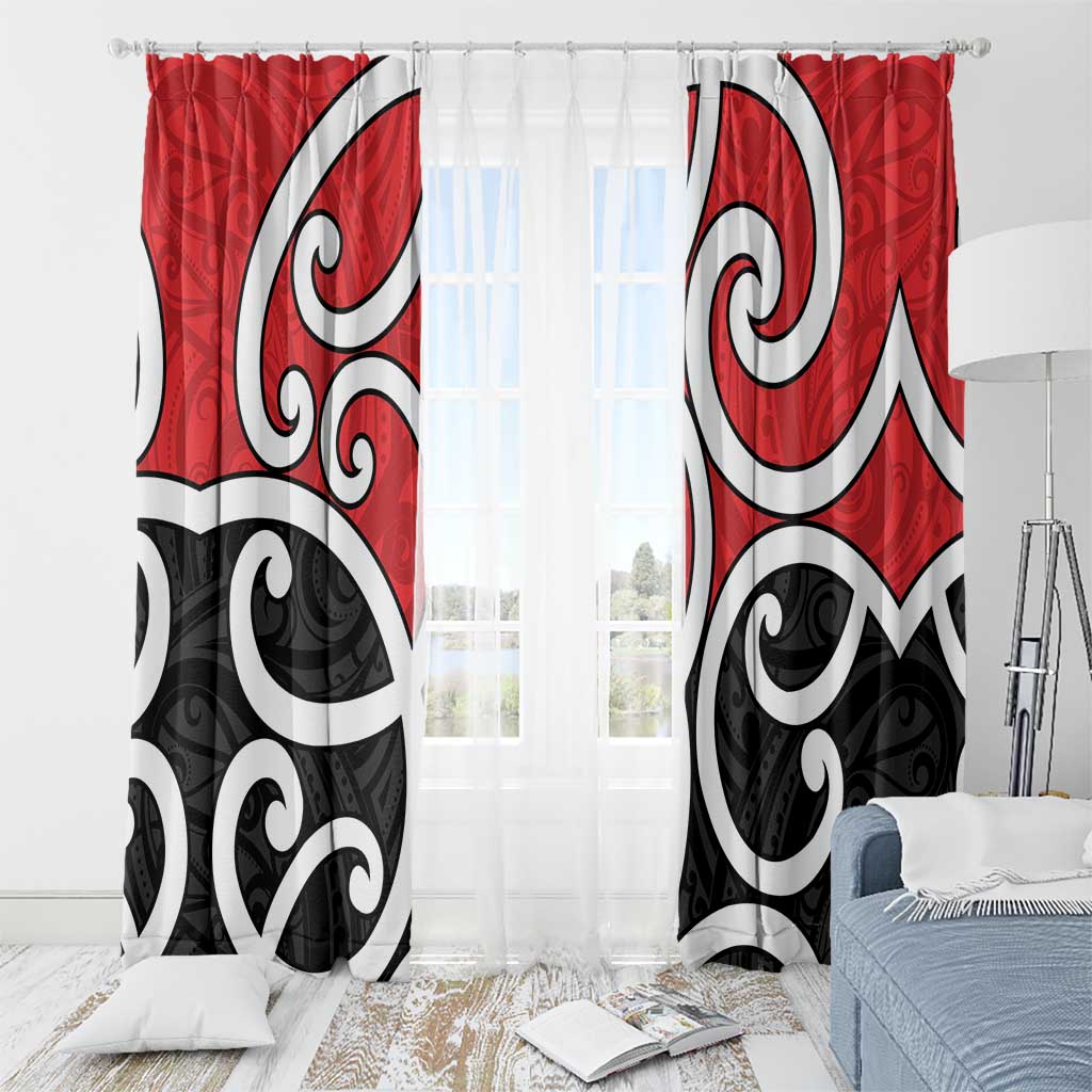 New Zealand Window Curtain Maori Koru Tino Rangatiratanga Color - Aussie Hoodie