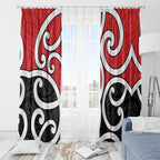 New Zealand Window Curtain Maori Koru Tino Rangatiratanga Color - Aussie Hoodie