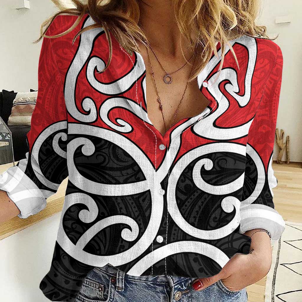 New Zealand Women Casual Shirt Maori Koru Tino Rangatiratanga Color - Aussie Hoodie