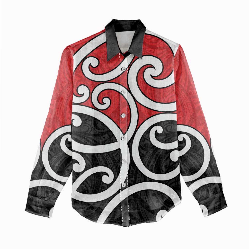 New Zealand Women Casual Shirt Maori Koru Tino Rangatiratanga Color - Aussie Hoodie