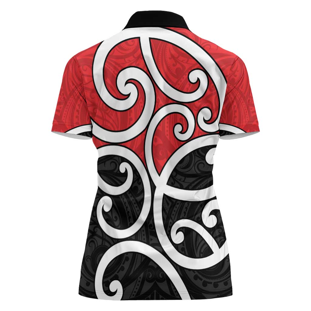 New Zealand Women Polo Shirt Maori Koru Tino Rangatiratanga Color - Aussie Hoodie