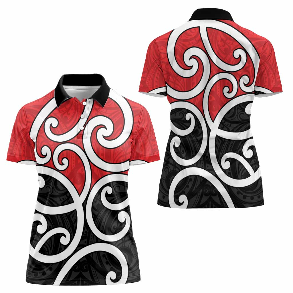 New Zealand Women Polo Shirt Maori Koru Tino Rangatiratanga Color - Aussie Hoodie