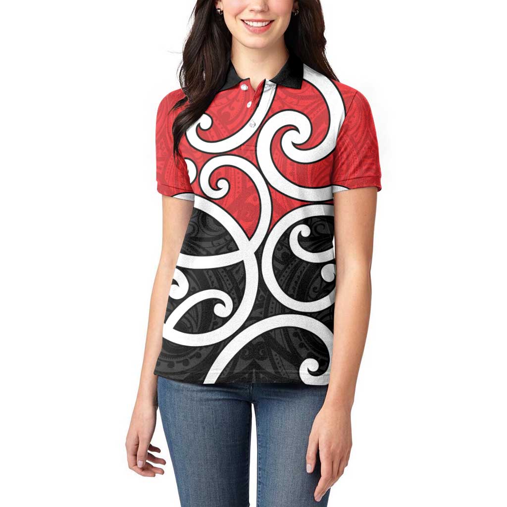 New Zealand Women Polo Shirt Maori Koru Tino Rangatiratanga Color - Aussie Hoodie