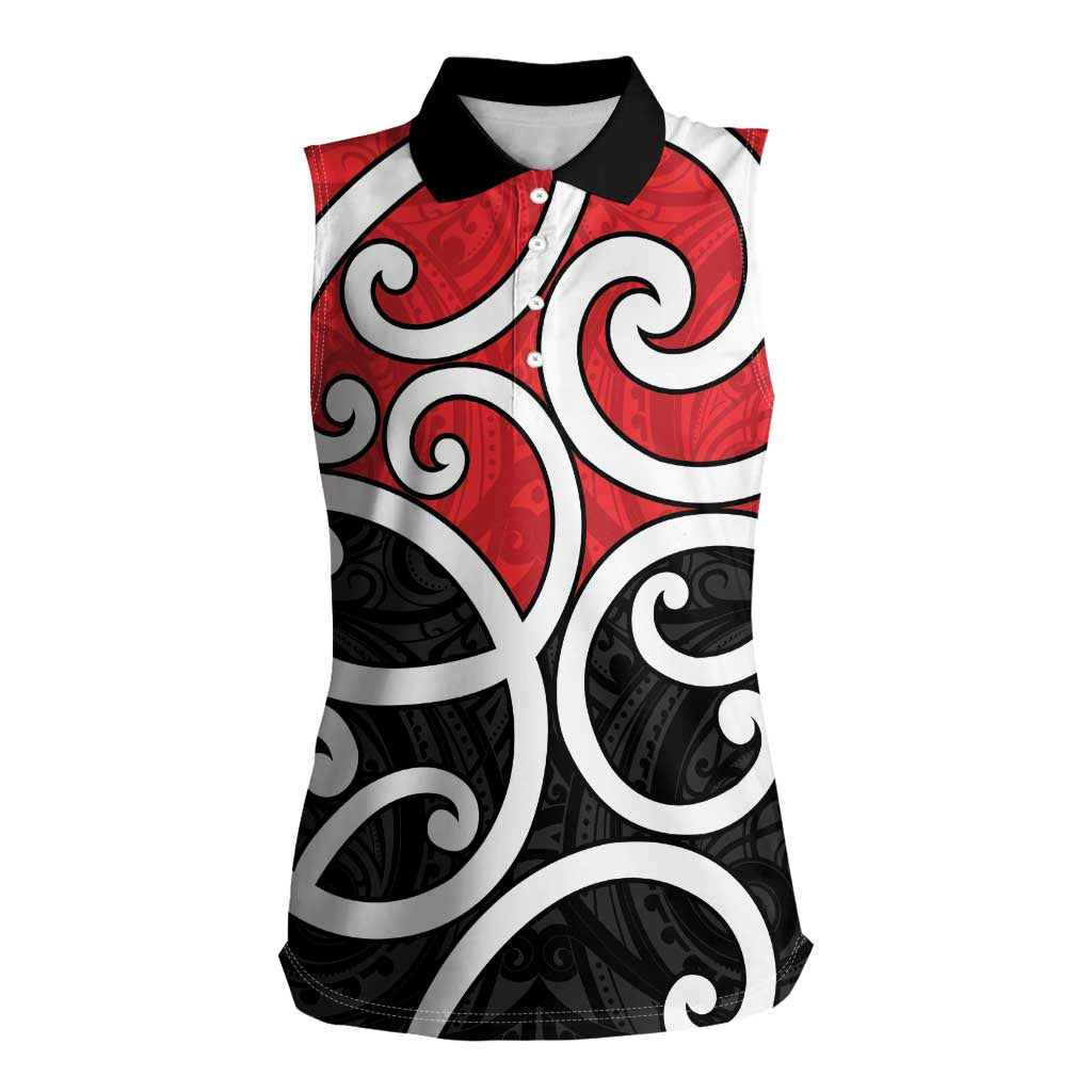 New Zealand Women Sleeveless Polo Shirt Maori Koru Tino Rangatiratanga Color - Aussie Hoodie