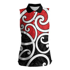 New Zealand Women Sleeveless Polo Shirt Maori Koru Tino Rangatiratanga Color - Aussie Hoodie