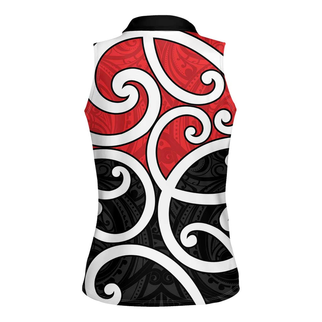 New Zealand Women Sleeveless Polo Shirt Maori Koru Tino Rangatiratanga Color - Aussie Hoodie