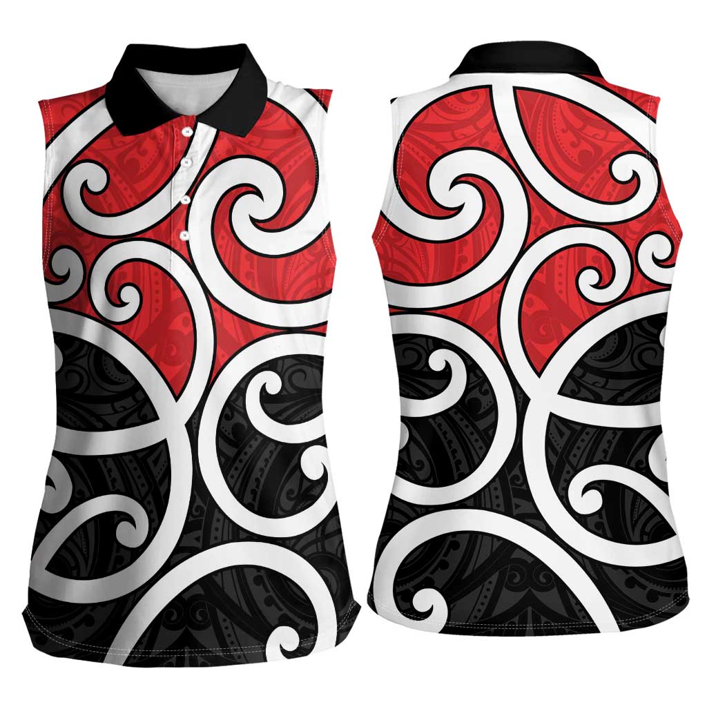 New Zealand Women Sleeveless Polo Shirt Maori Koru Tino Rangatiratanga Color - Aussie Hoodie