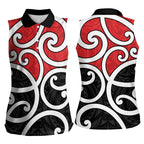 New Zealand Women Sleeveless Polo Shirt Maori Koru Tino Rangatiratanga Color - Aussie Hoodie