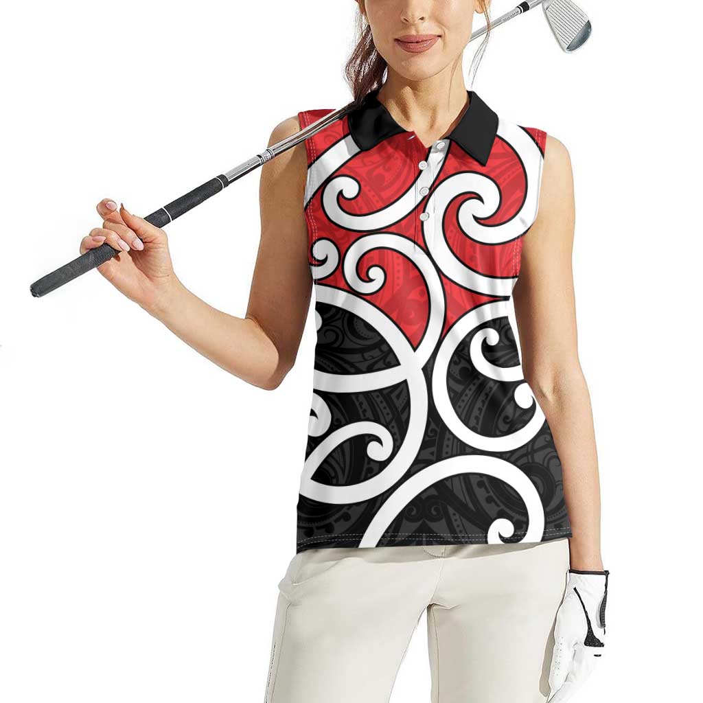 New Zealand Women Sleeveless Polo Shirt Maori Koru Tino Rangatiratanga Color - Aussie Hoodie