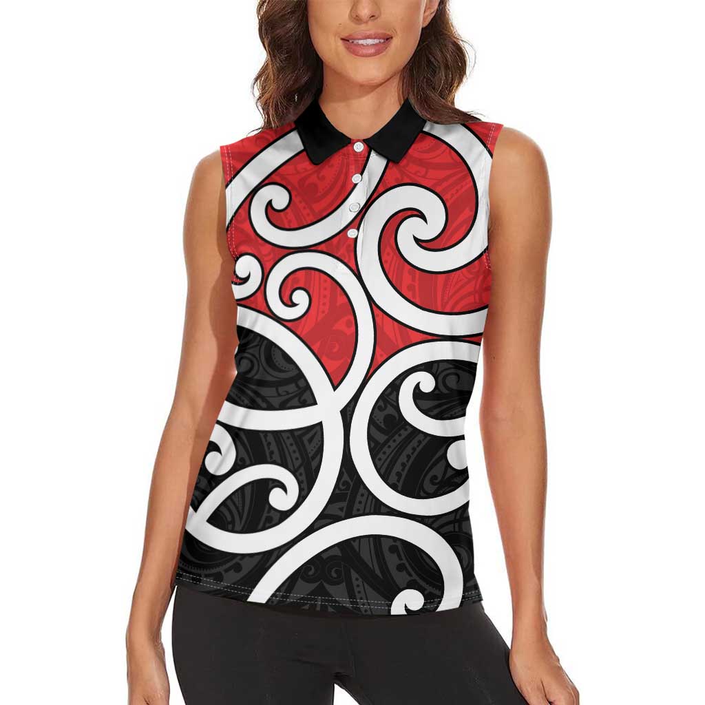 New Zealand Women Sleeveless Polo Shirt Maori Koru Tino Rangatiratanga Color - Aussie Hoodie