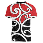 New Zealand Women V-Neck T-Shirt Maori Koru Tino Rangatiratanga Color - Aussie Hoodie