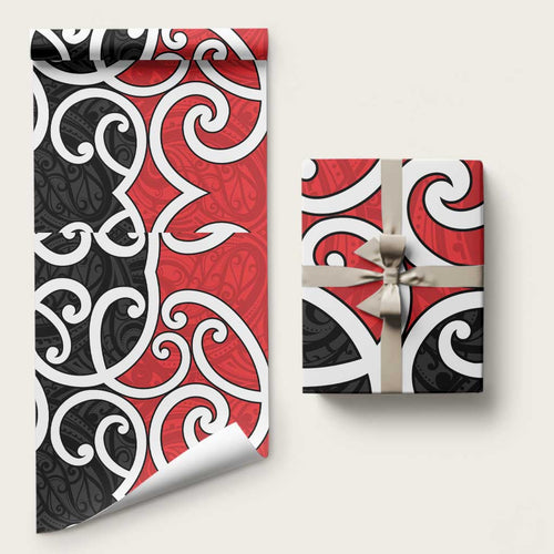 New Zealand Wrapping Paper Maori Koru Tino Rangatiratanga Color - Aussie Hoodie
