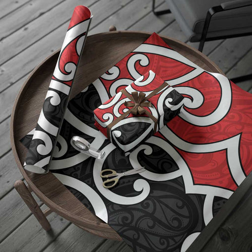 New Zealand Wrapping Paper Maori Koru Tino Rangatiratanga Color - Aussie Hoodie