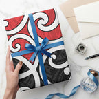 New Zealand Wrapping Paper Maori Koru Tino Rangatiratanga Color - Aussie Hoodie
