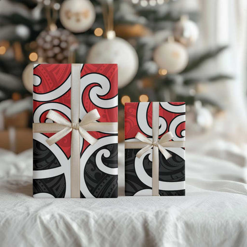 New Zealand Wrapping Paper Maori Koru Tino Rangatiratanga Color - Aussie Hoodie